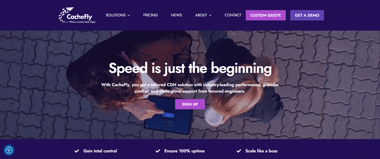 CacheFly CDN the cachefly homepage