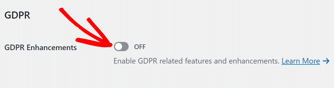 GDPR-enhancements-option - WPForms GDPR enhancements checkbox