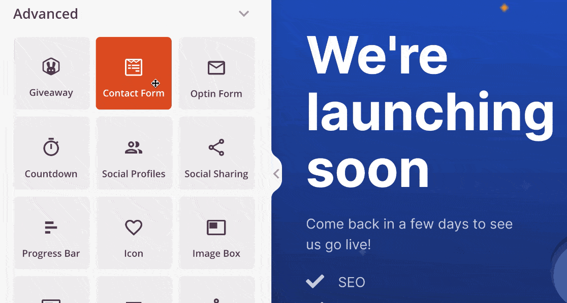 Ajoutez un formulaire de contact à votre page "coming soon