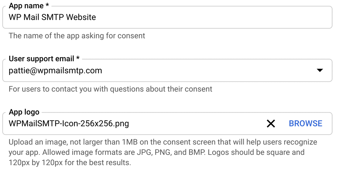 Google Cloud Consent Screen Settings Definições do ecrã de consentimento no Google Cloud