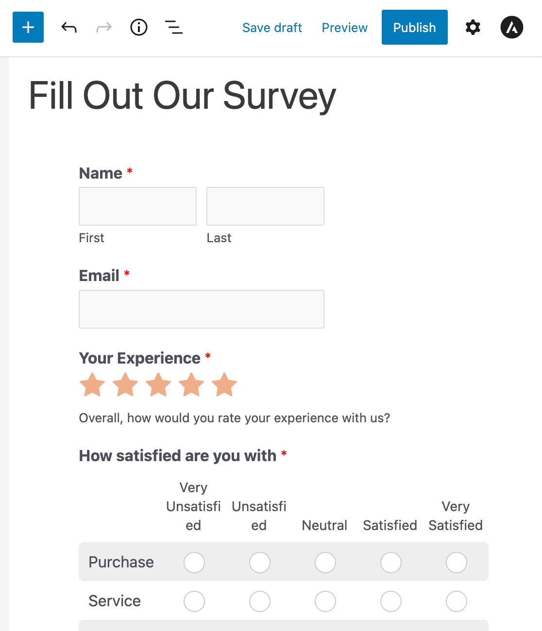 Publish Survey Form - WPForms Publier votre formulaire d'enquête