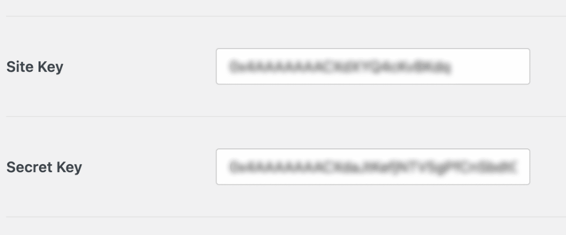 Enter Cloudflare Turnstile Site and Secret Keys - WPForms Cloudflare Turnstileサイトとシークレットキーの入力