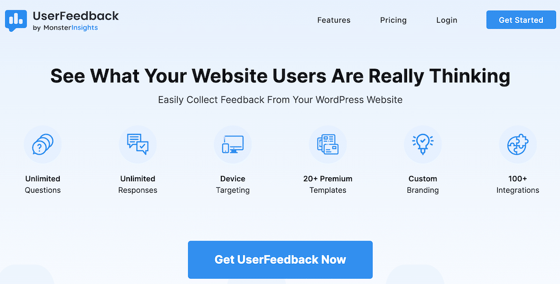 UserFeedback Home - WPForms ユーザーフィードバックのウェブサイト