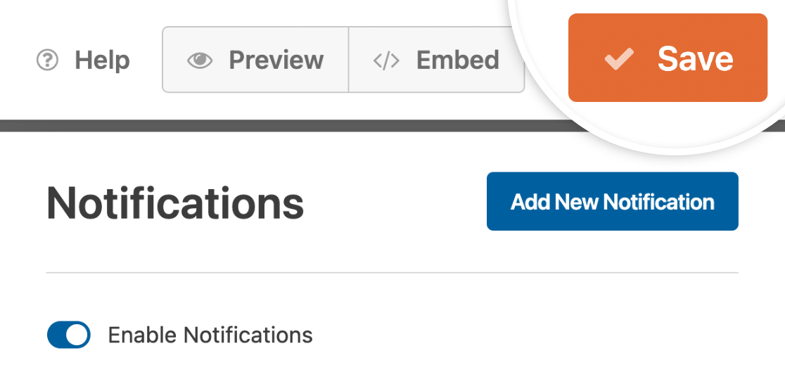 Click save button to save notification settings Klicken Sie auf die Schaltfläche "Speichern", um die Einstellungen für die Benachrichtigung zu speichern