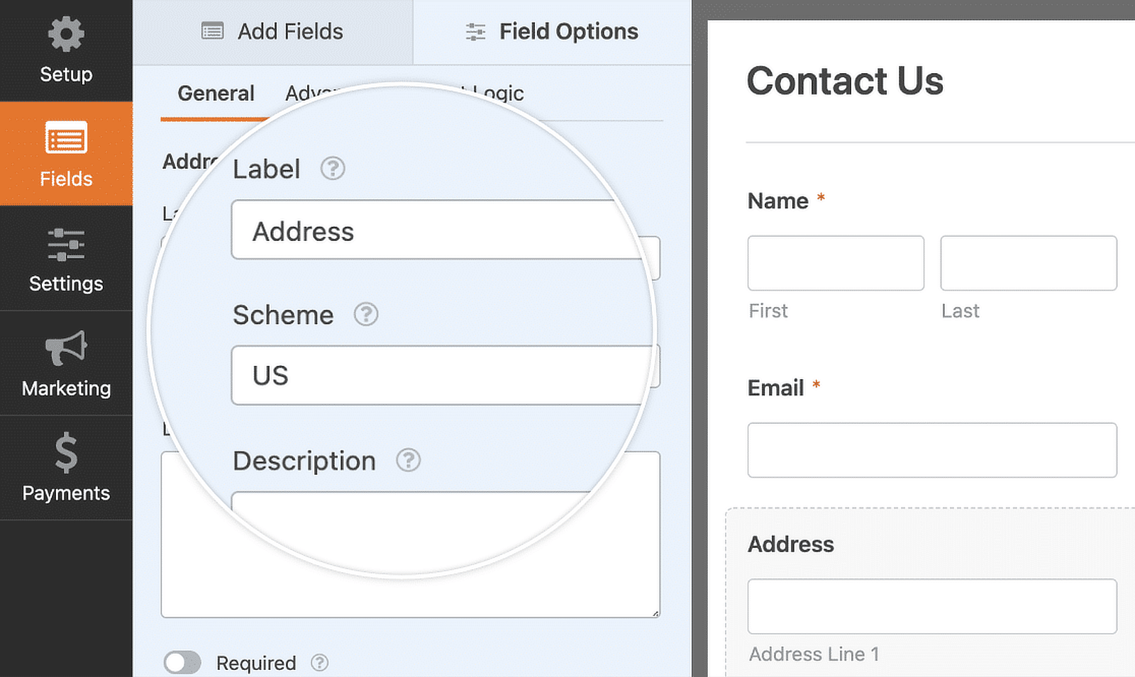 Change Address Label modifier l'étiquette d'adresse